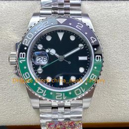 2 -stijl linkshand horloges nieuw model heren 40 mm sprite groen zwart lefty 904L staal schoon cal.3186 beweging automatische horloges mechanische polshorloges