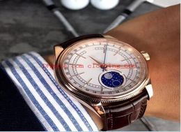 2 style Hommes montrent 39 mm en cadran blanc phase 50535 18K rose or Minty Mouvement mécanique Mouvement Mode pour hommes 4777685