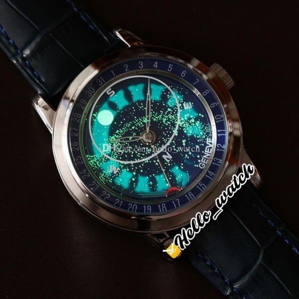 2 Style Super Complex 6102P-001 Miyota 8215 Reloj automático para hombre Starry Sky Galaxy Blue Dial 6102 6104 Caja de acero Correa de cuero Wa302t