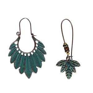 Boucles d'oreilles Vintage Punk en Bronze en forme de feuilles d'érable, 2 styles, pendantes pour femmes, bijoux de fête d'halloween