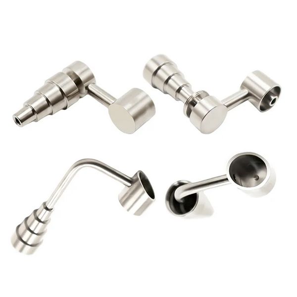 2 styles GR2 Universal Titanium Nail Dome-moins Seaux Bubbler Banger Nails 18mm 14mm 10mm Mâle Femelle Joint 6 en 1 Accessoires pour fumer pour Bong en verre Narguilé Dab Rigs