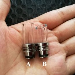 2 Stile Pyrex Glas Edelstahl 510 Drip Tips Langes Drip Tip Mundstück Klare schräge Bohrung Driptip für RBA RDA Tank ZZ