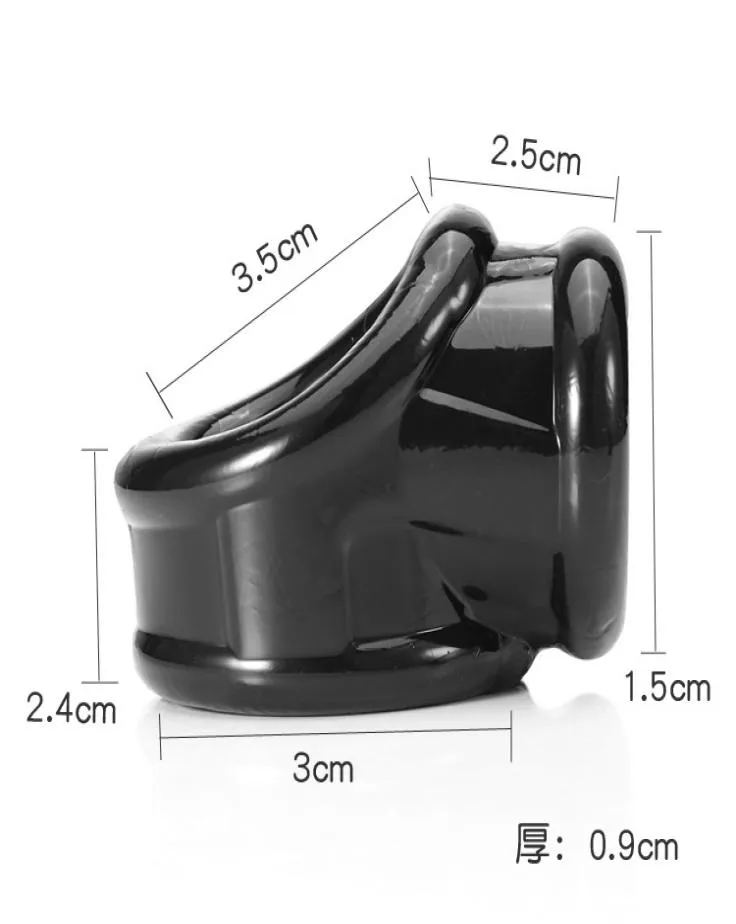 2 Styles Squeeze Ball Enhancer Chastity Cage Scrotum Pouch Produits De Sexe Pour Adultes Retard