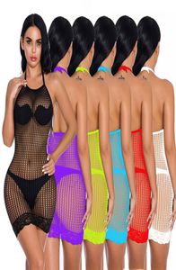 2 Stijlen Vrouwen Sexy Visnet Bodycon See Through Crotchless Body Panty Siamese Panty bondage Rokken ondergoed Jurken Lingerie2390222