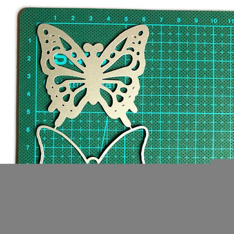 2 Tier Butterfly Metal Cutting Dies Photo Album Decoration Accessories DIY Crafts for Journal Diary
