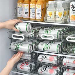 Roulement à 2 niveaux Réfrigérateur transparent Bides d'organisateur
