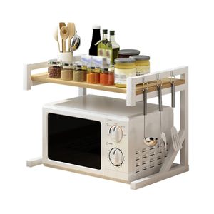 2 lagen Magnetron Rack Baker Stand Keuken Storage Plank Desktop Seizoen Smaakstof Organizer - Rood (Engelse versie)