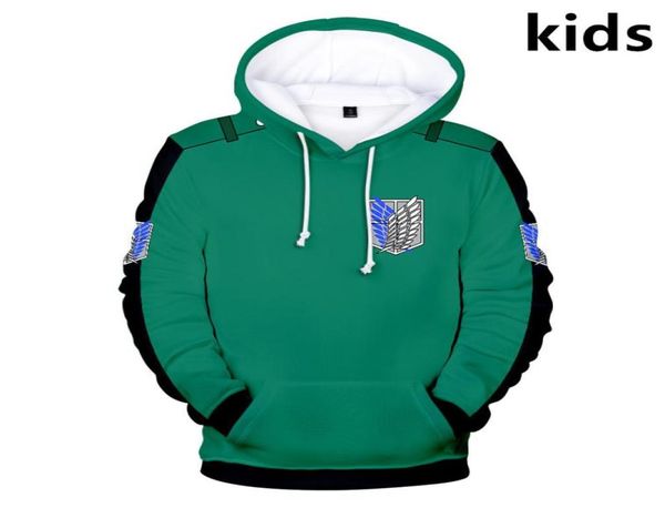 2 a 14 años Ataque de anime de sudadera con capucha para niños en titán shingeki no kyojin sudadera 3D sudadera para niñas chaqueta chaqueta para niños ropa x9178282