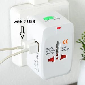 2 Adaptateur de voyage universel de charge USB All-in-One International World Travel AC Power Converter Pild Adapter Pobit avec Au US UK UK EU BJ