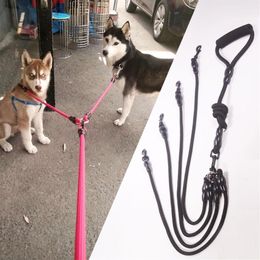 Laisse Double pour chien, 2 voies, 3 voies, 4 voies, corde en Nylon tressée, UANGLE, pour Couple, entraînement à la marche, 2, 3, 4 chiens, 307A