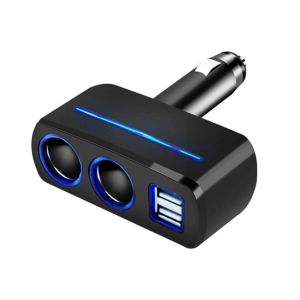 Adaptateur à douille légère de cigarette à 2 voies Adaptateur à deux filets plus léger USB Pritteur 12V Double Power Power Chargeur Véhicule AUTO SPLI K7O3