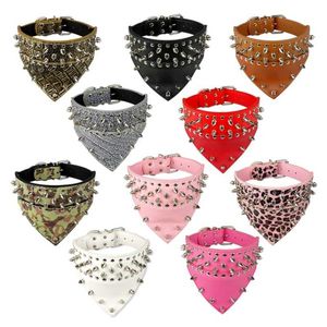 2 Brede Hond Bandana Halsbanden Lederen Spiked Studded Hond Kraag Sjaal Halsdoek Geschikt Voor Middelgrote Honden Pitbull Box285a