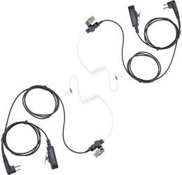 Auricular de vigilancia de 2 cables Motorola Radio CLS1410 CLS1110 CP200 GP300 GP2000 Walkie Talkie con micrófono PTT grande