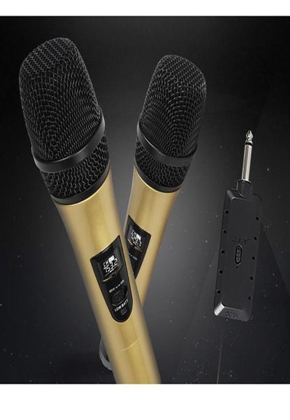 2 micrófono inalámbrico 1 receptor microfon ktv karaoke reproductor echo echo sistema digital sound audio máquina de canto E8A42A003185806