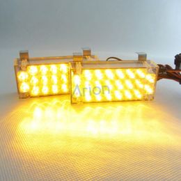 2 x 22 LED Amber Yellow Car Truck Recovery Security Strobe Light 3 Knipperende Llight Lamp Gratis verzending
