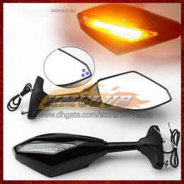 2 X motocicleta LED luces de giro espejos laterales para Aprilia RS4 RS 125 RS125 12 13 14 15 16 2012 2013 2014 2015 2016 indicadores de señal de giro de carbono espejo retrovisor 6 colores