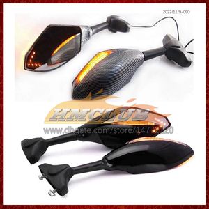 2 X Luces de giro LED para motocicleta Espejos laterales para HONDA CBR500 CBR 500 R 500R CC 500CC CBR500R 11 12 13 14 15 11-15 Indicadores de señal de giro de carbono Espejo retrovisor 6 colores