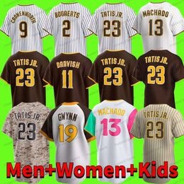 2 Xander Bogaerts Fernando Tatis Jr. Maillot de baseball Joe Musgrove Manny Machado Jake Cronenworth Juan Soto Cruz Tony Gwynn Azocar Brown Personnalisé Hommes Femmes Enfants