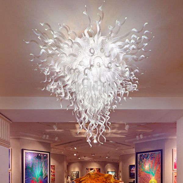 Lampes 2 ans de garantie Lustres en verre soufflé à la main Lumières Décoration d'art moderne LED Éclairage de plafond encastré en solde