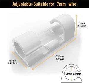 20 100 paquetes Adhesivo Cabuelo Organizador Clips Cable Cable Cable Soporte Cable Manejo Cable Descripción Cambre Camplor de alambre de alambre