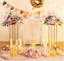 Vase à fleurs de 20/100cm de haut, colonne dorée, support de route en métal, pièce maîtresse de mariage, support à fleurs pour décoration de fête, événement
