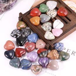 20*10mm amor corazón piedra de cristal Natural adornos artesanales cuarzo cristales curativos energía Reiki gema decoración de la sala de estar
