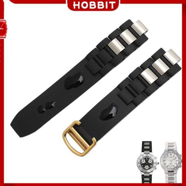 Bracelet de montre en caoutchouc 20*10mm pour bracelet de montre en Silicone du 21e siècle bracelet de montre noir blanc bracelet étanche mâle ceinture Durable