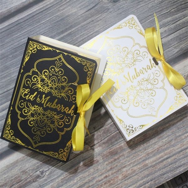 20 / 10pcs Boîtes-cadeaux Ramadan Coran Book Shape Design Cooky Cookies Boîtes d'emballage pour Eid Mubarak Décor Musulman Islamic 13 cm 220420