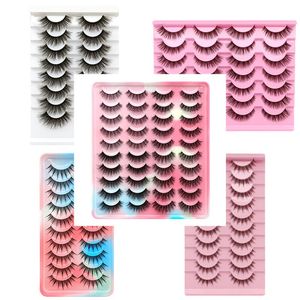 20 14 10 paires de faux cils naturels Mix Style Lash Extensions Doux Wispy Fluffy Messy DD Curl Cruelty Free Faux 3d Mink Lashes Maquillage