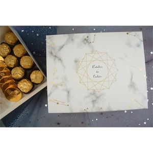 20165cm 10 stks Gold Zodiac Marble Paper Box As Cookie Storage Boxes Gift Packaging Wedding Kerstfeest 201225