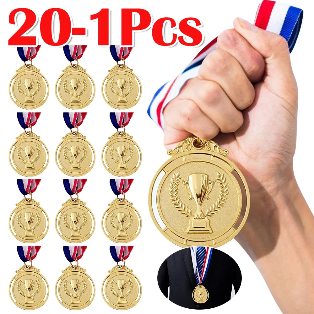 20-1pcs Gold Silver Bronze Prijzen Winnaars Medailles Medailles 2 inch Sport Day Competities Awards Medal Volwassenen Kinderen Games Souvenir