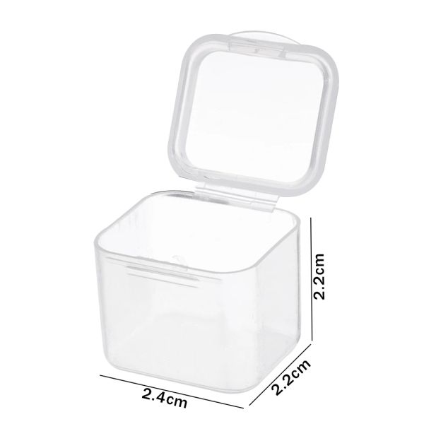 20 / 1pcs Mini Boîte de rangement en plastique Boîte à récipient carré transparent pour les bijoux de boucles d'oreille Organisateur Boîte d'affichage d'emballage à poussière