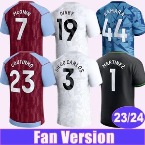 23 24 MCGINN TRAORE Heren voetbalshirts COUTINHO CASH DIGNE MINGS WATKINS BUENDIA WESLEY Home Paars 3e GK Voetbalshirt Volwassen Uniformen