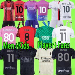 KAKA SHEVCHENKO GIROUD INZAGHI Voetbalshirts 23 24 herenset kinderkit PULISIC THEO TONALI RAFA LEAO TONALI ac Voetbalshirt Fans spelerversie 2023 2024 jongens milans