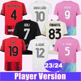 23 24 GIROUD THEO Voetbalshirts voor heren BENNACER PULISIC TOMORI KJAER SAELEMAEKERS Home Away 3e 4e GK Voetbalshirts Korte mouwen Uniformen voor volwassenen