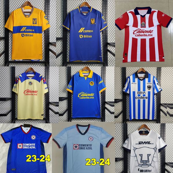 22 23 24 Liga MX Soccer Jersey Club America NAUL Tigres HENRY RAYADOS Guadalajara Tijuana Leon UNAM Cruz Azul spécial 2023 2024 Kit Maillot de football