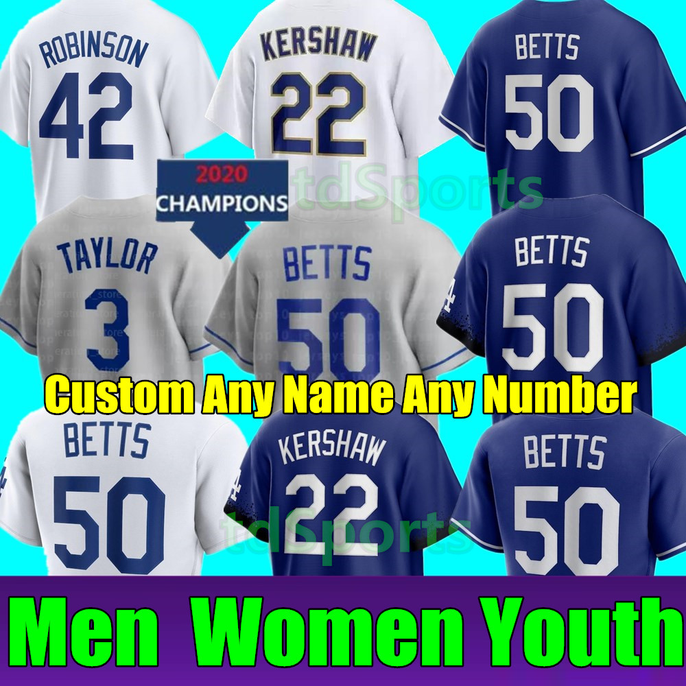 Wholesale 2022 New Men's Los Angeles Dodgers 00 Custom 22 Clayton Kershaw  50 Mookie Betts 35 Cody Bellinger Stitched S-5xl Baseball Jersey From  m.