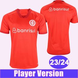 23 24 Internacional Heren Speler Versie Voetbalshirts A. PATRICK L. ADRIANO NICO B. HENRIQUE WANDERSON DE PENA Thuisvoetbalshirts