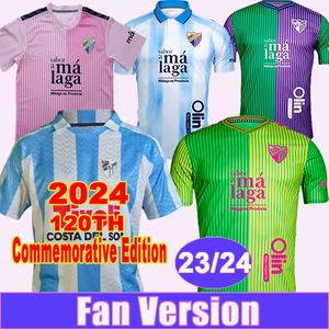 23 24 Jerseys de fútbol para hombre Malaga 2024 120ª edición conmemorativa Bustinza M. Juande Ramon Febas Alex Galar Fran Sol Muñoz Home Away 3rd GK Football Wishs