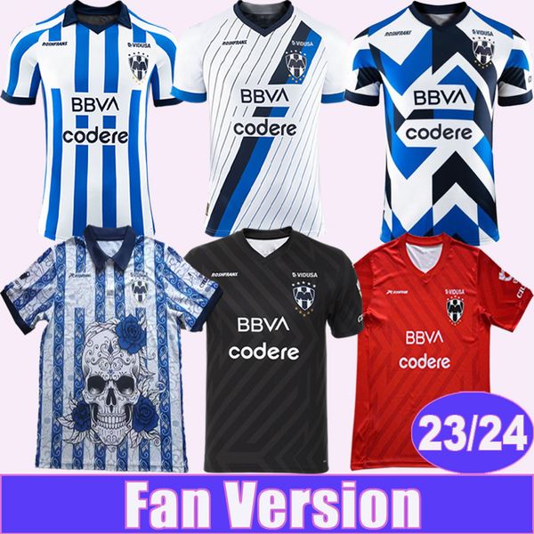 23 24 Monterrey R.FUNES MORI M.MEZA J.CAMPBELL Camisetas de fútbol para hombre Edición especial D.VERGARA Hogar Azul Visitante Blanco Tercera camiseta de fútbol GK Manga corta Uniformes Aldult