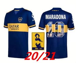 20 21 Jerseys de fútbol retro Boca Juniors de Rossi 2003 Hombres en casa Azul fuera blanco Tevez Maradona Abila Camisa Futebol Camisa de fútbol 999