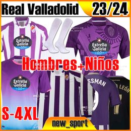 4XL 23 24 Real Valladolid voetbalshirt Weissman FEDE S. Sergi Plano Oscar L. Olaza R.Alcaraz camisetas de futbol 2023 2024 mannen voeg kinderen volledige sets truien voetbalshirts toe