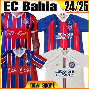 24 25 EC Bahia Gilberto Hombres voetbaltruien Rossi Flavio Rodriguinho 2024 2025 Home Away Football Shirt Club Korte mouw Camisetas de Foolball Shirt