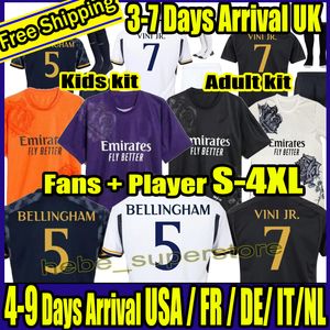 23 24 25 Fans Player Versie Voetballen Jerseys Vini Jr Bellingham Real Madrids Camavinga Tchouameni Valverde Asensio Modric 22 23 voetbalshirt Men Kids Kits 2023 2024