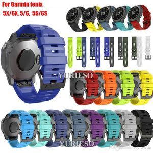 Bracelet de montre en silicone à dégagement rapide 20/22/26m pour Garmin Fenix 5 5X 6 6X 5S 6S Pro Watch Easyfit Bracelet pour montre Fenix