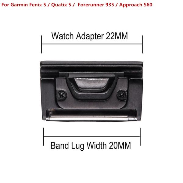 Connecteur de l'adaptateur de fermoir à libération rapide de la montre de montre de surveillance rapide 20/22 / 26 mm