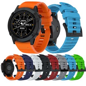 20 22 26 mm Silicone Watch Band Easy Release Quick Fit Riem voor Garmin Fenix ​​3 3HR / Fenix ​​5x / 5x Plus / S60 / D2 / MK1 / Fenix ​​6 6S 6x Pro