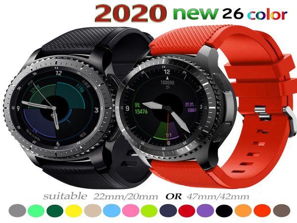 20 22mm bracelet de montre pour Samsung Galaxy montre 46mm 42mm actif 2 vitesse S3 bracelet frontière huawei montre GT 2 bracelet amazfit bip 47 443219401