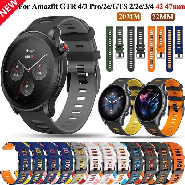 20 22 mmBracelet de montre en silicone Correa pour Amazfit GTR 4/3 Pro GTR2e/GTS4 Mini 42 47 mmBracelet GTR4 GTR3 Bracelet de montre