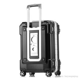 20 24 28 pouces plus grande capacité ABS PC cadre en aluminium sac à bagages commercial caisse d'embarquement chariot voyage valise mot de passe boîte sac à main